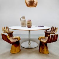 Dutch vintage design oval dining table eetkamertafel ovaal Pierre Paulin Artifort