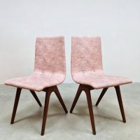 Vintage Dutch design dining chairs eetkamer stoelen 'C.J. van Os' Culemborg