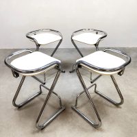 Midcentury design Swedish chrome stools barkrukken Borge Lindau Bo Lindekrantz 70s