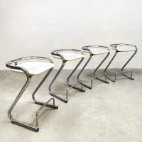 Vintage Swedish chrome stools barkrukken Borge Lindau Bo Lindekrantz 1970