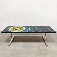 Midcentury interior design ceramic tile coffee table 'Art' tegel salontafel Belarti