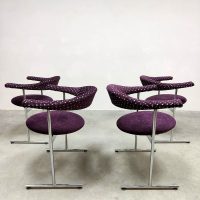 Vintage dining bullhorn chairs Geoffrey Harcourt stoelen 'Airport model 037' Hans Kaufeld 1960s