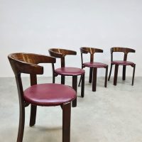 Midcentury design dining chairs leather eetkamer stoelen Bruno Rey Kusch & Co
