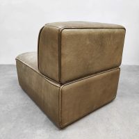 Vintage interior styling design leather modular sofa modulaire elementen bank De Sede DS-15