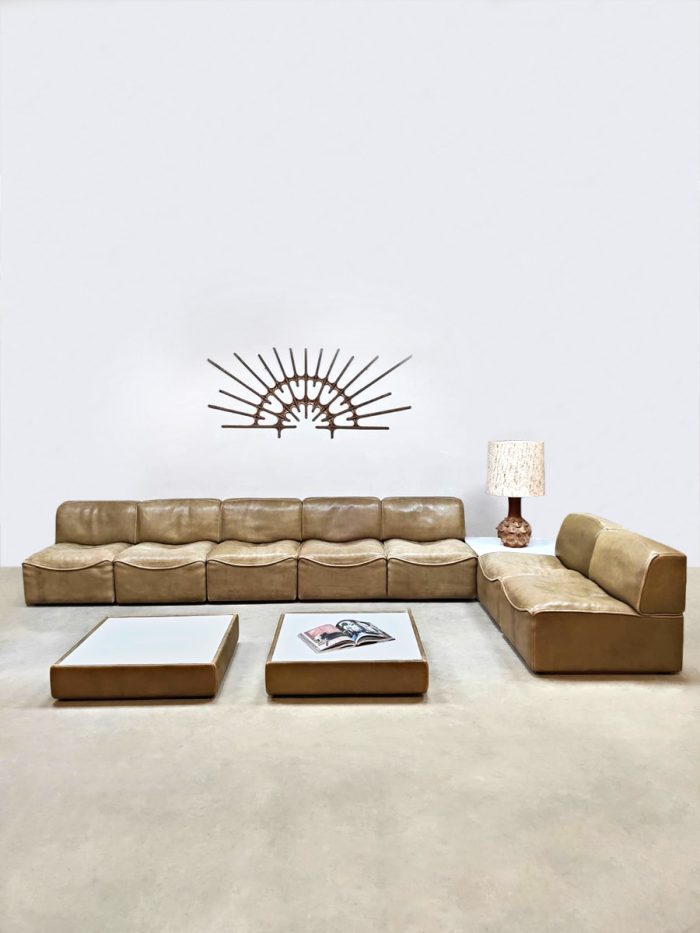 Vintage design leather modular sofa modulaire elementen bank De Sede DS-15