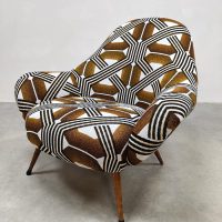 Vintage midcentury psychedelic print armchair lounge fauteuil