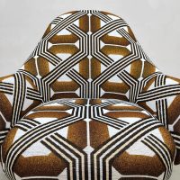 Midcentury interior design psychedelic print armchair lounge fauteuil