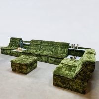 Midcentury design modular lounge sofa antique velvet modulaire bank