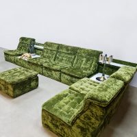 Vintage modular lounge sofa 'green antique velvet'