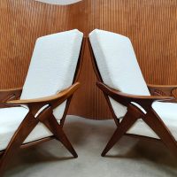 Midcentury interior Dutch design armchairs de Ster Gelderland 'de Knoop' fauteuils