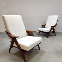 Vintage Dutch design armchairs de Ster Gelderland 'de Knoop' fauteuils