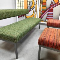Vintage interior styling Dutch design dining set bench & stools eetkamer bank en krukken Sixties