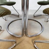 Vintage design chrome dining set table chairs Tacke Sitzmöbel