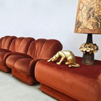 Vintage Italian design modular sofa 'Burnt orange'
