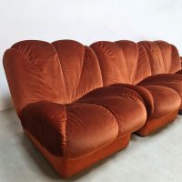 Vintage Italian design modular sofa 'Burnt orange'