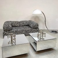Vintage lounge sofa daybed 'Zebra print'