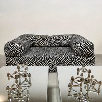 Vintage lounge sofa daybed bank slaapbank 'Zebra print'