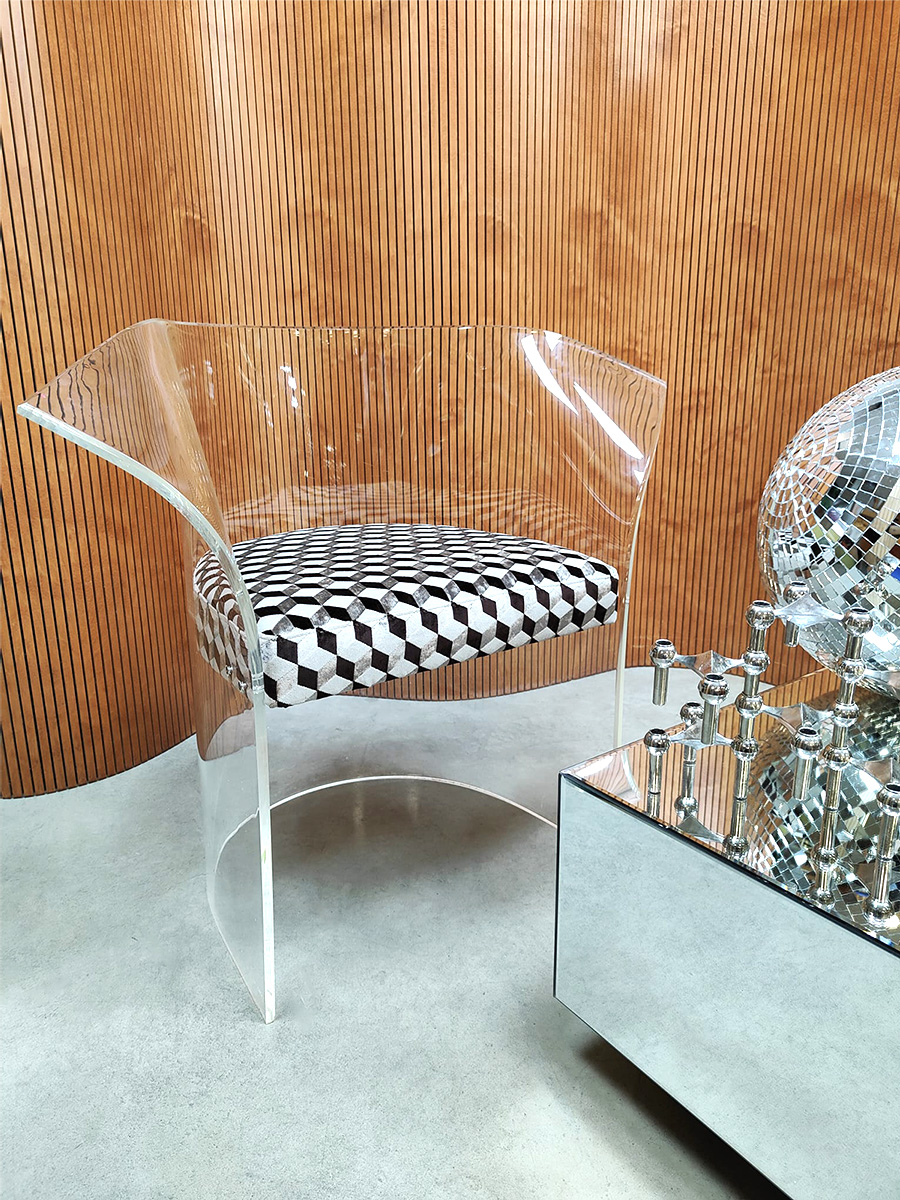 Vintage Lucite acrylic glass armchair Lounge fauteuil Vladimir Kagan 1970s