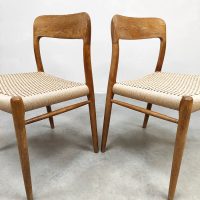 Vintage Deens design Model No.75 dining chairs eetkamer stoelen Niels O. Møller