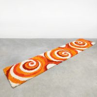 Midcentury interior Swedish design rug carpet tapijt vloerkleed 'Groovy orange' 1