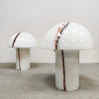 Vintage pair Mushroom table lamps 'Lido' Peill & Putzler XL