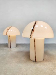 Vintage pair Mushroom table lamps 'Lido' Peill & Putzler XL