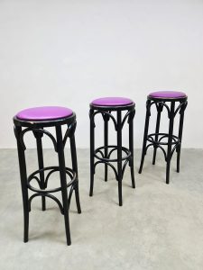Midcentury design bistro barstools stool barkrukken Thonet style