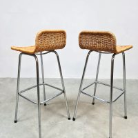 Vintage design rattan barstools rotan barkrukken Dirk van Sliedregt