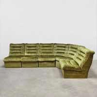 Midcentury interior design modular lounge sofa modulaire elementen bank 'Forest velvet'