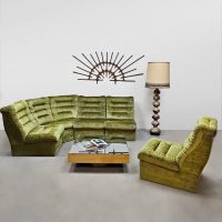 Vintage luxury design modular lounge sofa modulaire elementen bank 'Forest velvet'