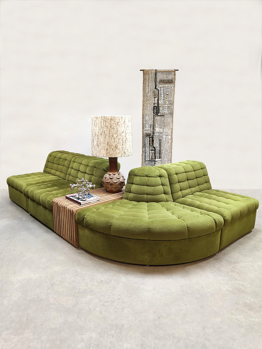 Vintage modular sofa modulaire elementen bank Laauser 'Botanic green'
