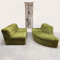 Vintage modular sofa Laauser 'Botanic green'