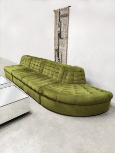 Vintage modular sofa modulaire elementen bank Laauser 'Botanic green'