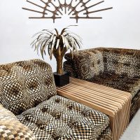 Vintage pattern modular 2-seater sofa elementen lounge bank 'Psychedelic'