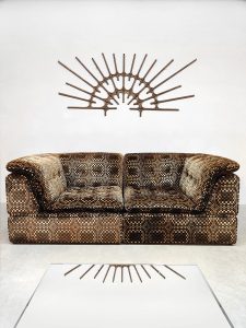 Vintage pattern modular 2-seater sofa elementen lounge bank 'Psychedelic'