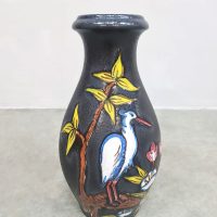 Vintage ceramic vase keramiek vaas West Germany Scheurich Keramik 'Crane bird'