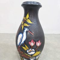 Midcentury ceramic vase keramiek vaas West Germany Scheurich Keramik 'Crane bird'