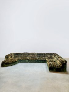 Midcentury modular green sofa modulaire elementen lounge bank ‘Urban Jungle XXL’