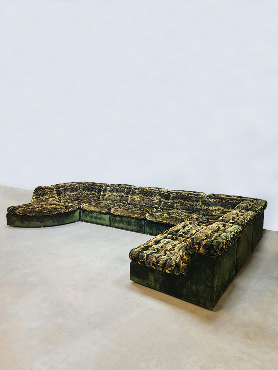 Vintage modular green sofa modulaire elementen lounge bank ‘Urban Jungle XXL’