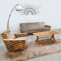 Vintage sofa & lounge chair bank & fauteuil 'Geometric graphic dessin'