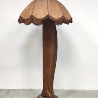 Midcentury Art-Deco wooden airplane propeller floor lamp
