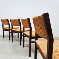 Vintage Dutch design Wengé dining chairs eetkamerstoelen SE82 Martin Visser Spectrum