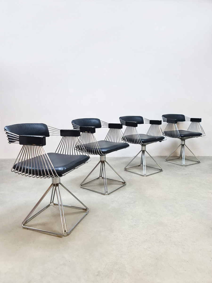 Vintage Novalux dining chairs eetkamerstoelen Rudi Verelst 1970's