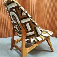 Vintage Scandinavian easy lounge chair Deense fauteuil 'Geometric pattern'