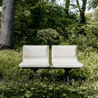Midcentury interior styling Space Age design 2-seater bench 2-zitsbank bank