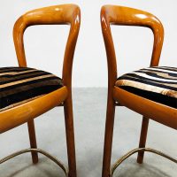 Midcentury modern walnut barstools vintage Scandinavian style