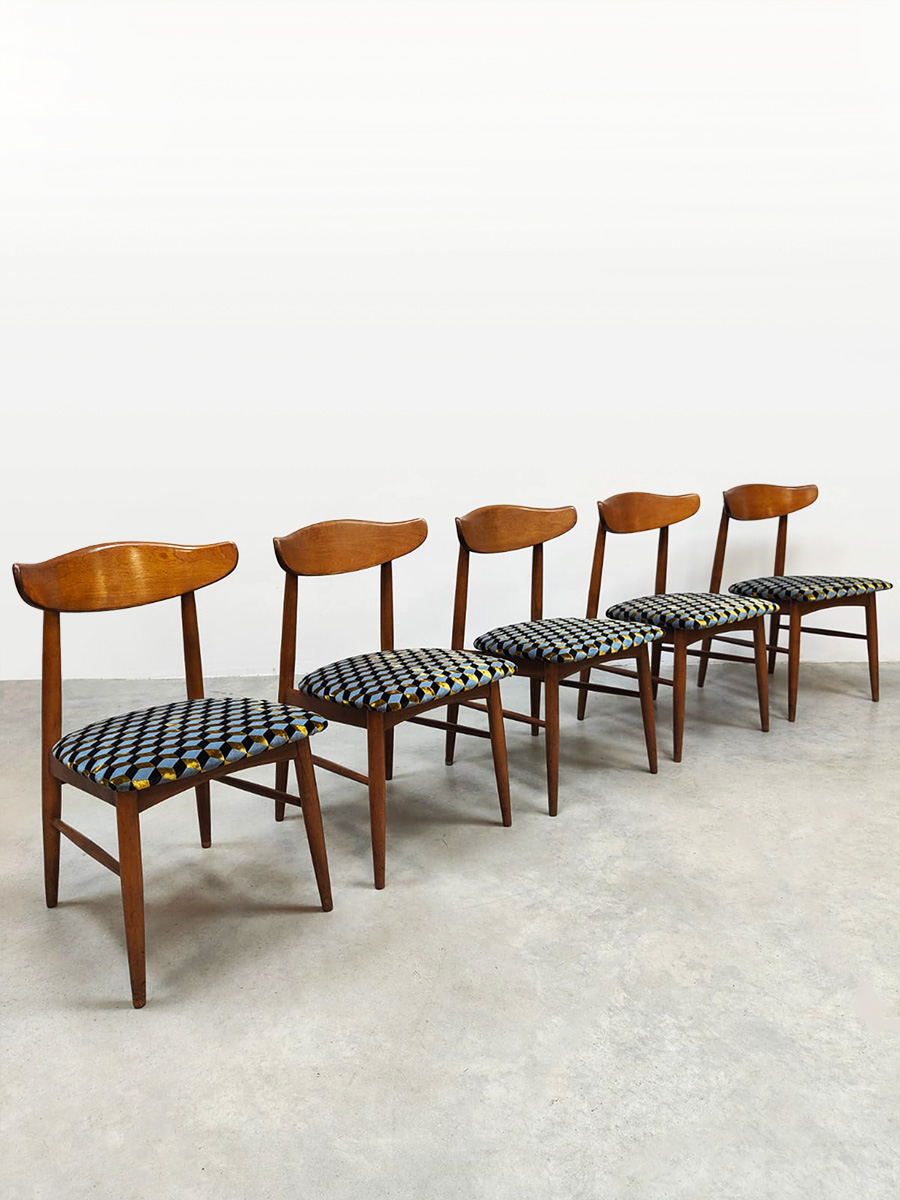 Vintage Danish Birchcraft collection dining chairs stoelen Baumritter