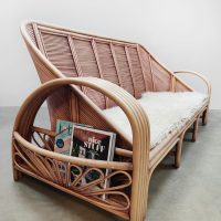 Vintage pink rattan bamboo lounge set ‘Boho-style’