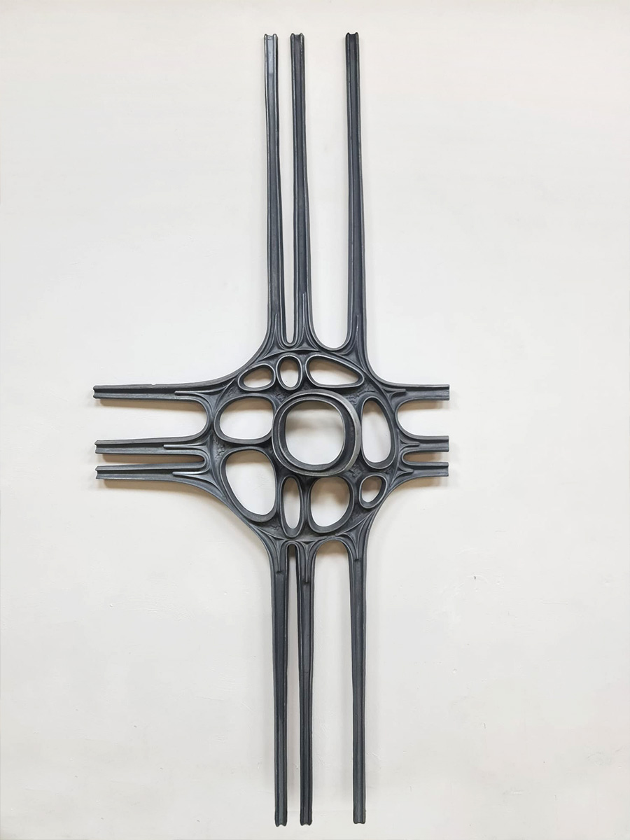 Brutalist midcentury design wall art Aluminum vintage wandsculptuur