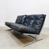 Vintage 2-seater leather sofa BO-583 Preben Fabricius Jørgen Kastholm 1960s